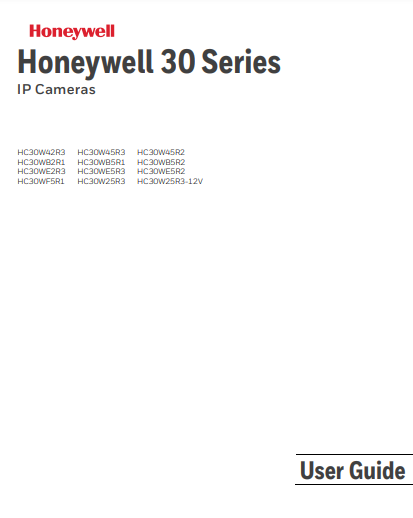 Honeywell 30 Series IP Cameras User Guide